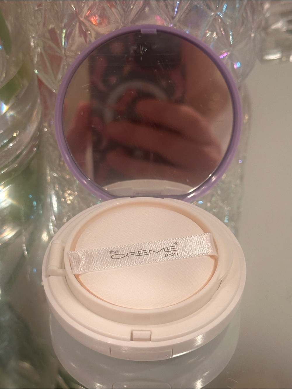 The Crème Shop Clean Canvas Purple Cushion Primer Color Correcting NEW K-Beauty